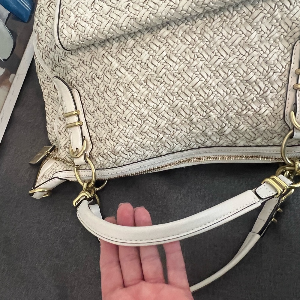 Coach Cream Woven Handbag - Picture 8 of 16